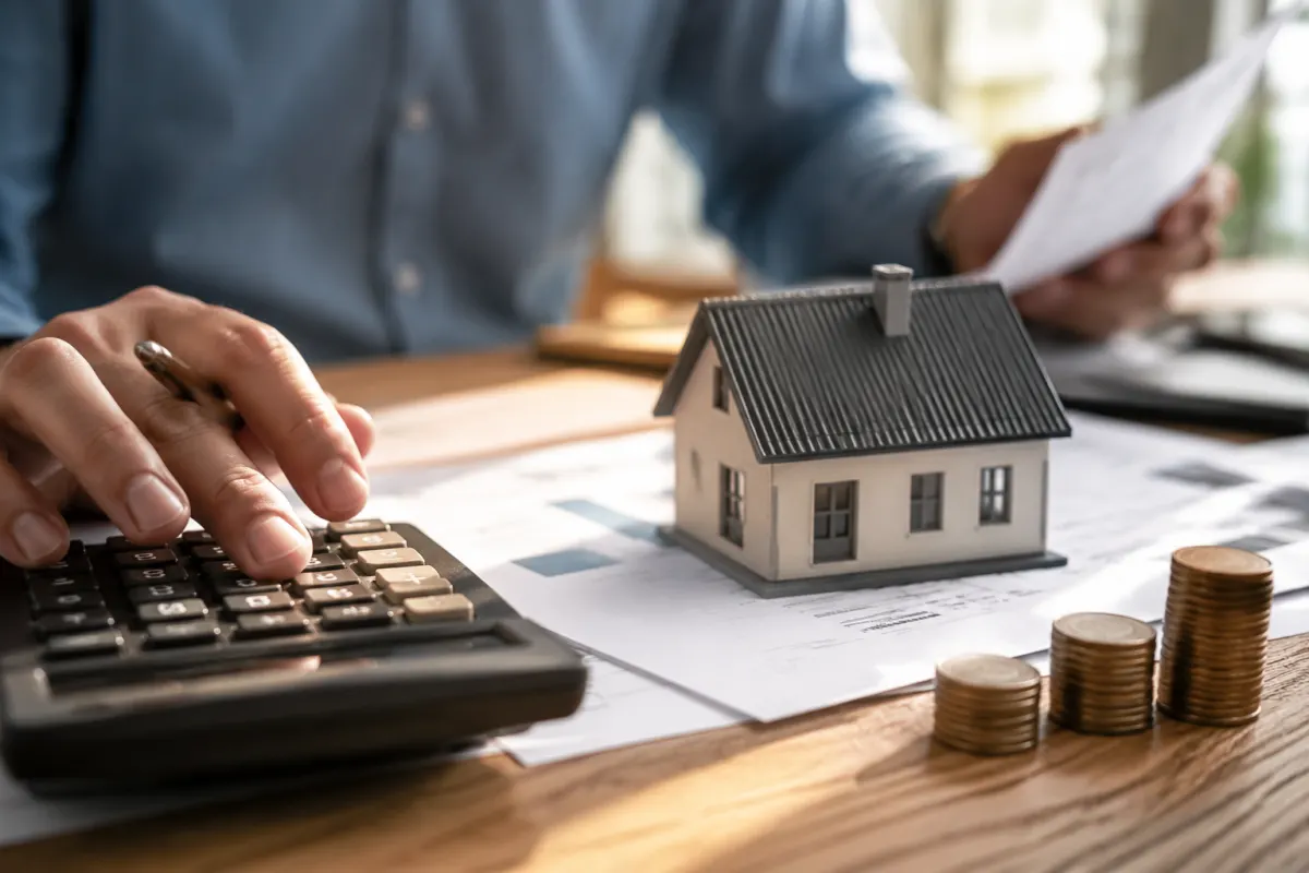 Prévisions sur le taux immobilier en 2027 : nos scénarios et conseils Gros plan sur les mains d'un couple signant une offre d'emprunt bancaire posée sur un bureau
